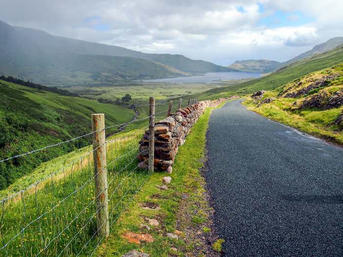 Scenic road in the hills of Connemara