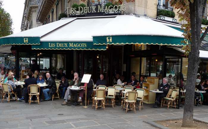 Les Deux Magots, a popular cafe in Paris