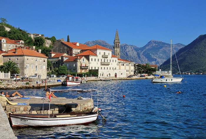 Perast in the Bay of Kotor. Montenegro