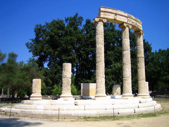 The Philiipeaon, a temple in Olympia, Greece