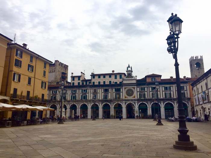The Piazza della Loggia, in all its Venetian Renaissance grandeur.
