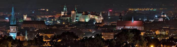 Night view of Krakow 