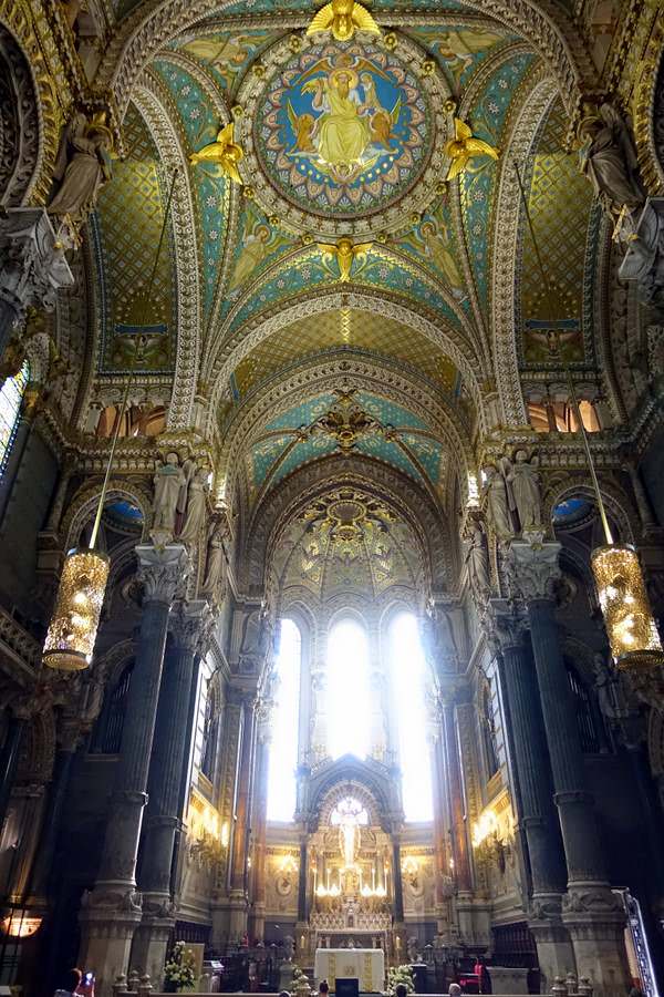 Mosaics and frescos at the basilica de Fourviere in Lyon