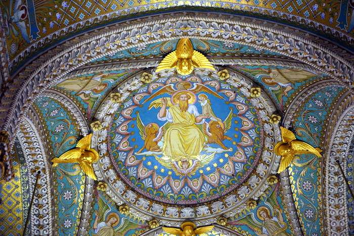 Detail of ceiling of the basilica in Lyon