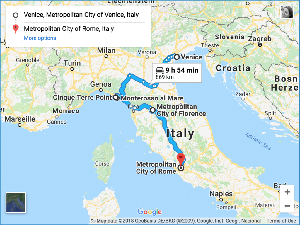 how to travel venice to rome