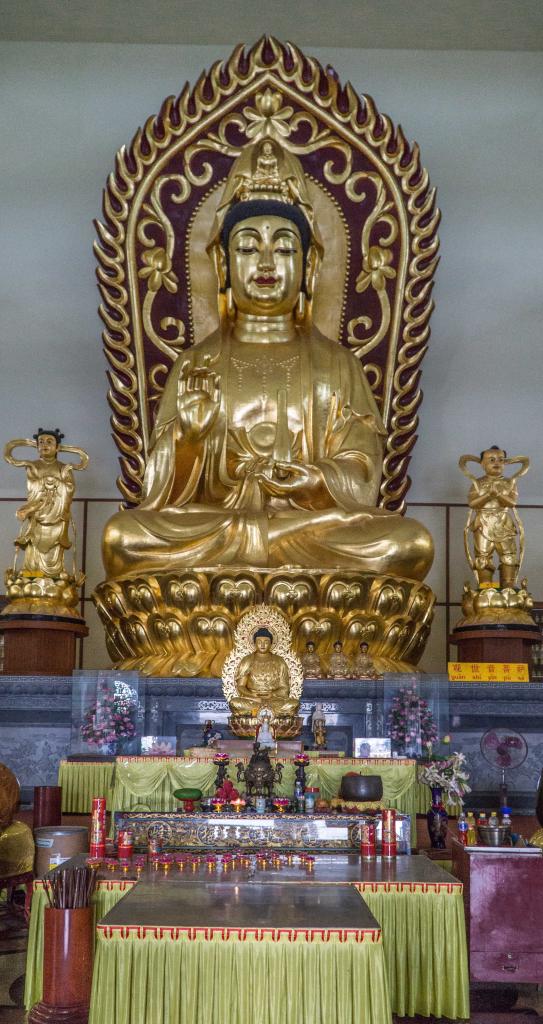 Golden Buddha in Southeast Asia Buddhist Temples in Tanjung Pinang Riau Islands Indonesia - Guan Yin Temple