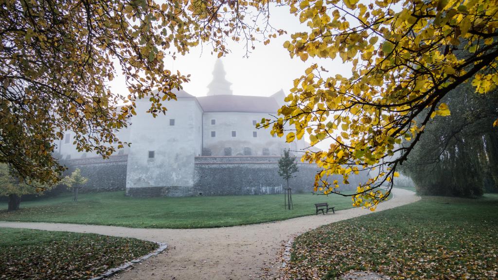 Fall Morning in the Castle Park in Telc, a UNESCO World Heritage Site - Visit Czech Republic in the Fall