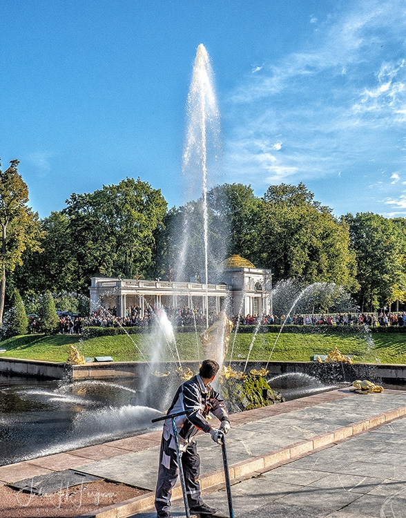 Famous Samson Fountain at Peter the Great’s magnificent Peterhof Palace