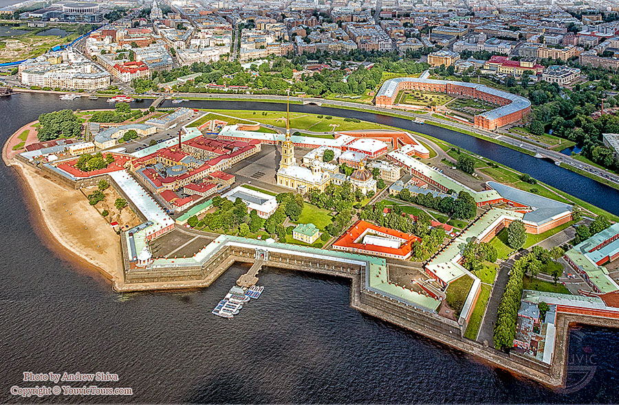 Aerial of St Petersburg fortress Used with Permission of ©Youvictours