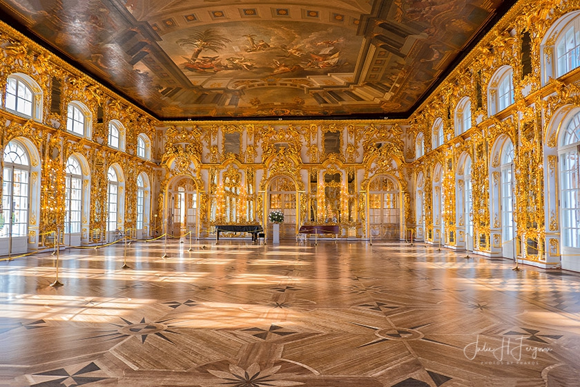 The Great Hall at the Catherine Palace at Pushkin near St. Petersburg Russia