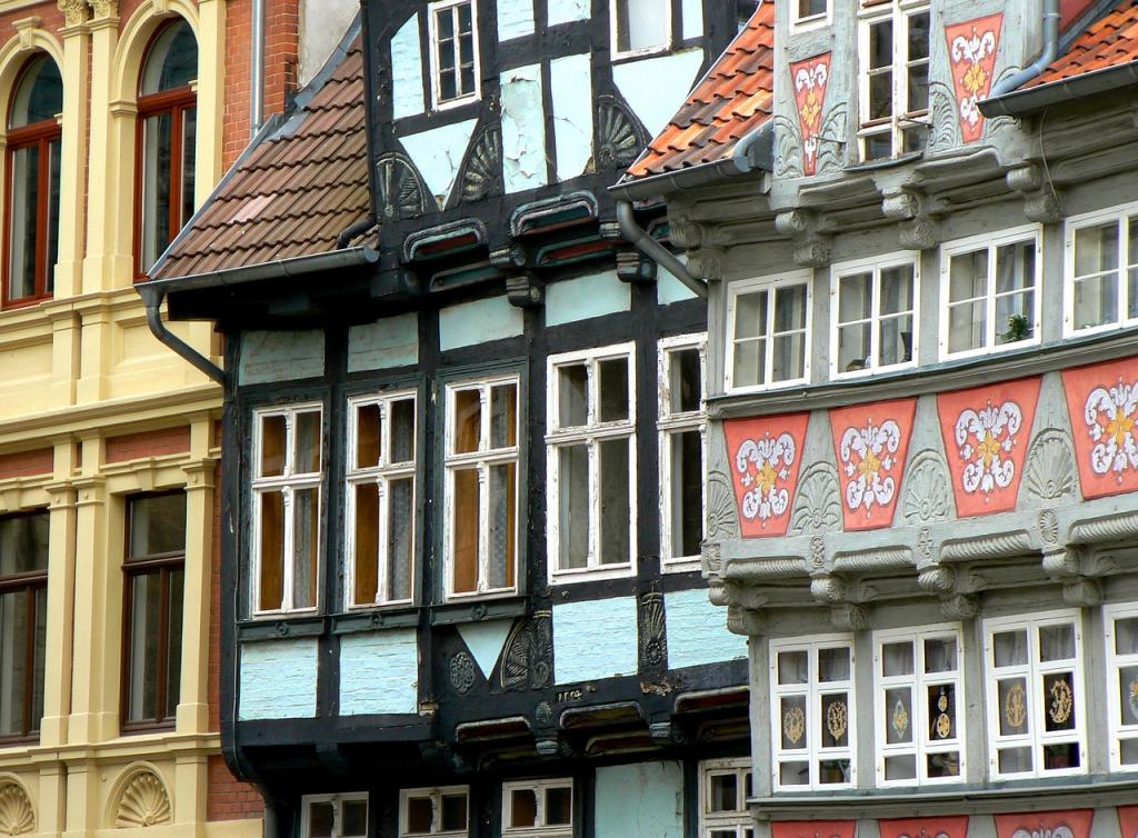 Half-timbered houses in Harz Mountains Germany Quedlinburg