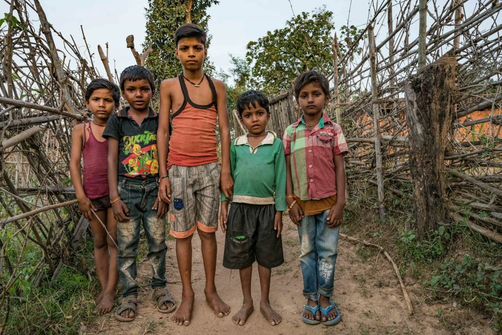 Group of Village Children living in Buffer Zone of Bandhavgarh National Park - National Park Bandhavgarh - Wildlife Conservation in India - Pugdundee Safaris - Bandhavgarh Safari