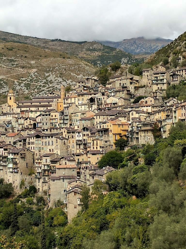 View over the houses of Saorge - a beautiful French village.