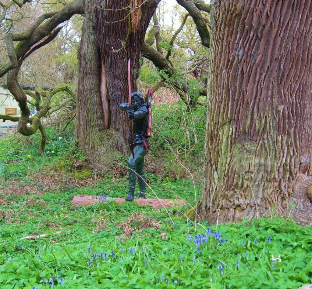 Statue of Robin Hood in Sherwood Forest - Nottingham Robin Hood Trail
