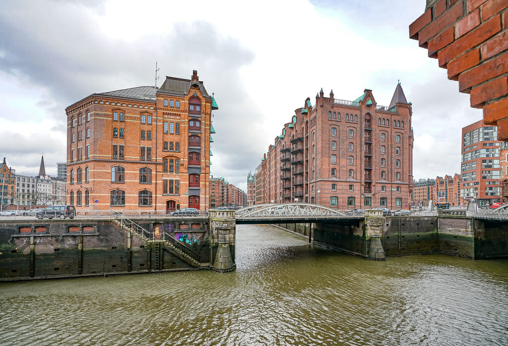 Speicherstadt Hamburg - Red Brick Storage Buildings with Canals