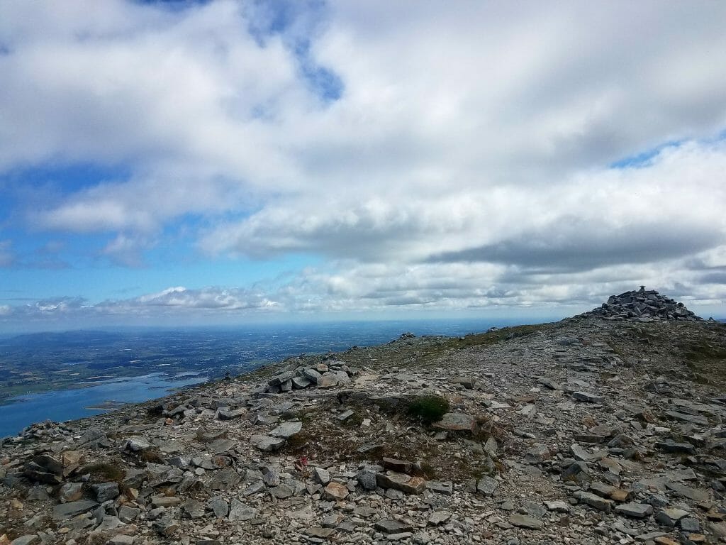 At the summit of the Croagh Patrick pilgrimage is a Rock Memorial