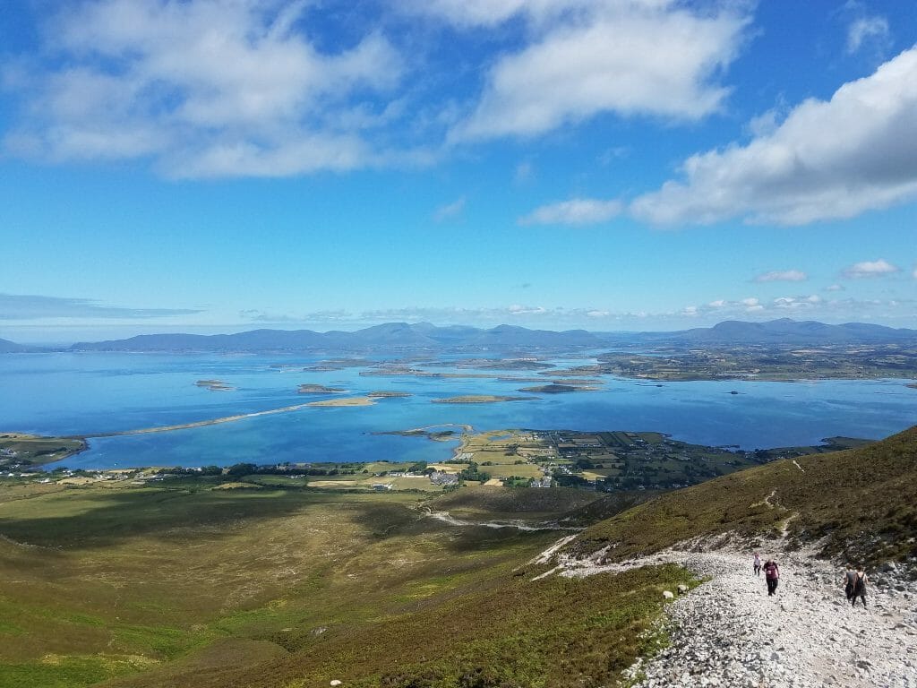 View of Clew bay from the north side of Croagh Patrick Ireland