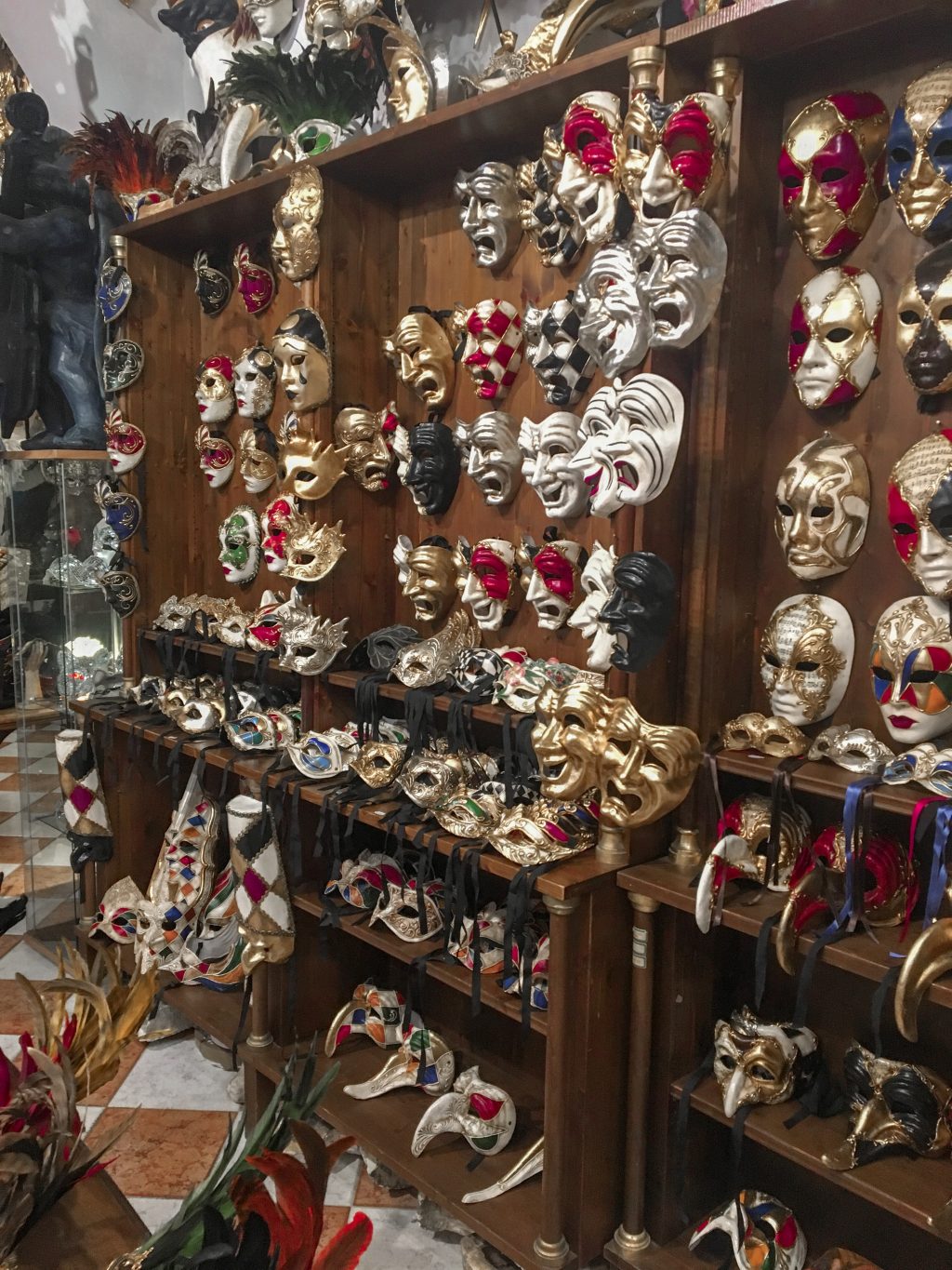 Carnevale mask display in Venice shop