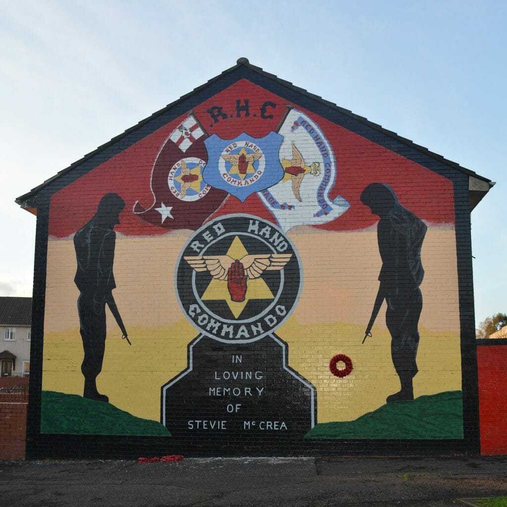 Colorful Mural in Belfast remembering a victim of The Troubles