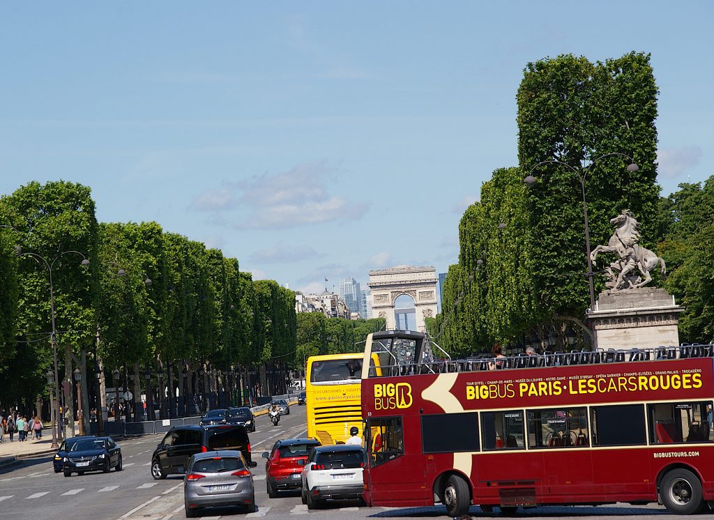 Big red bus in Paris