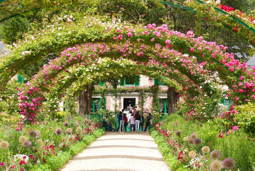 Flower Arches over walk way at the Monet Gardens in Giverny