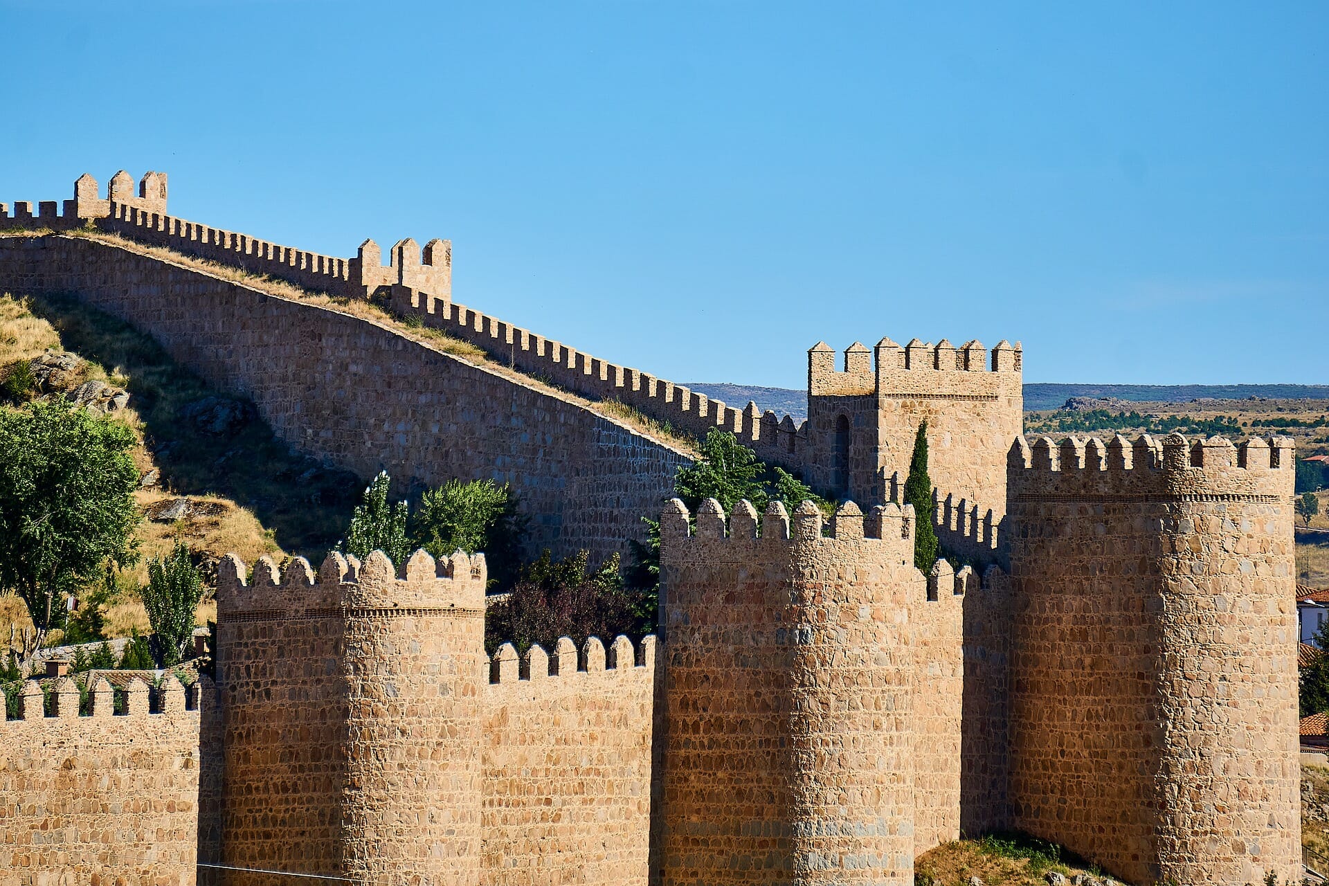 Towering Avila wall on this sunny day