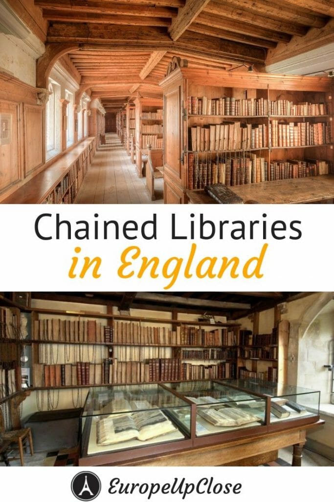 Pin: Chained Libraries in England with two photos of the inside of these libraries