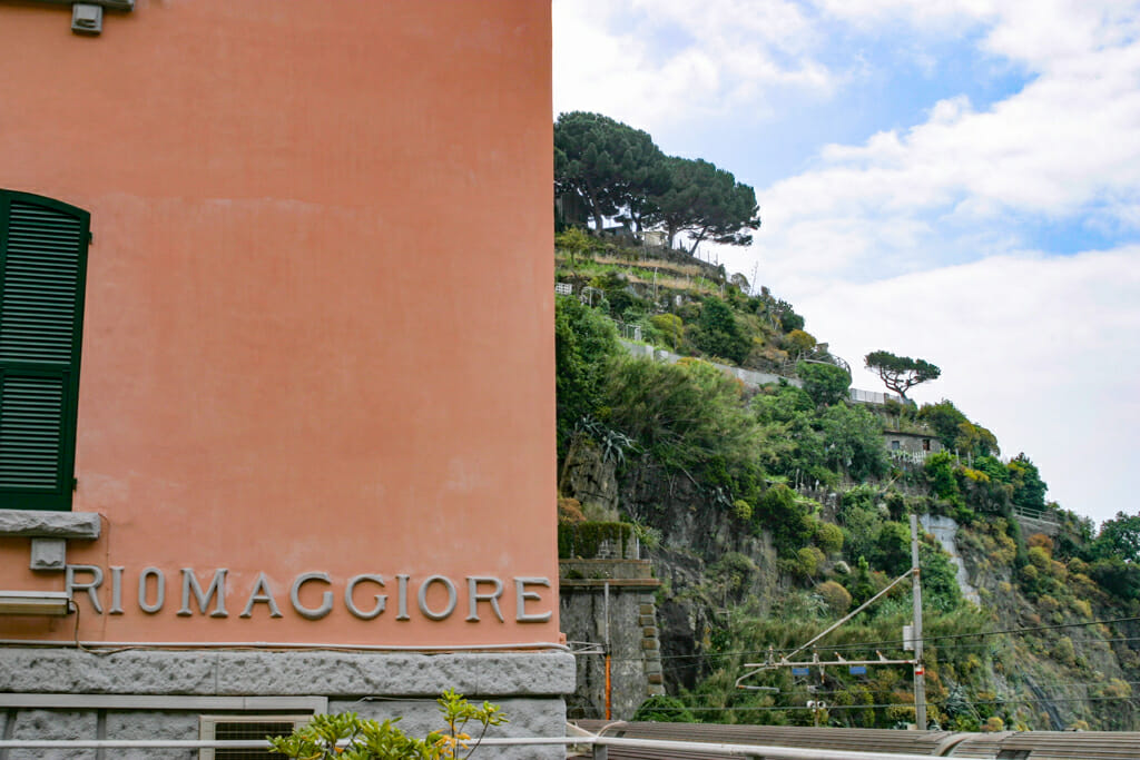 Hiking Cinque Terre - Hill view at Riomaggiore train station.