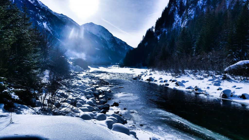 Snowy Austrian river 