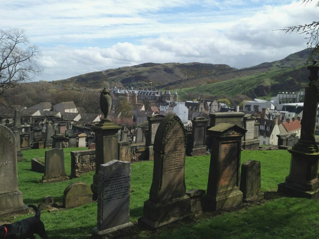 Graveyard overlooking Edinburgh, Scotland