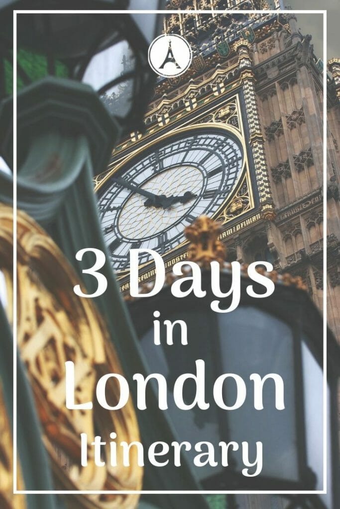 Pin: Plan Your Three days in London with closeup of big ben in the background