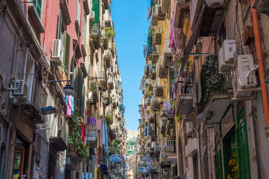 Colorful streets of Naples, Italy