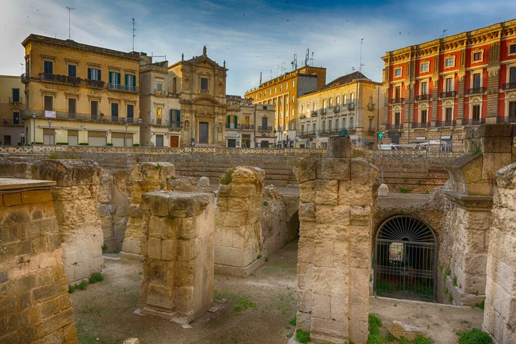 Lecce historic center: amphitheater and Sant'Oronzo Square