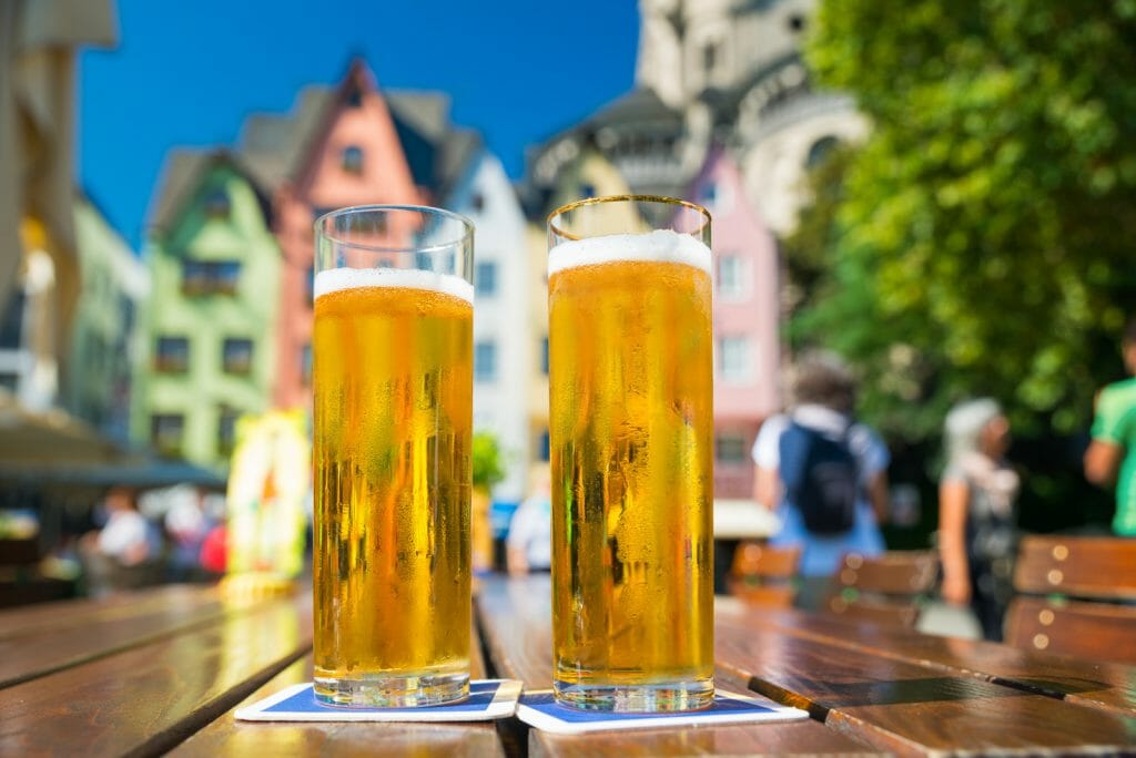 2 Glasses of German Kölsch Beer in Cologne