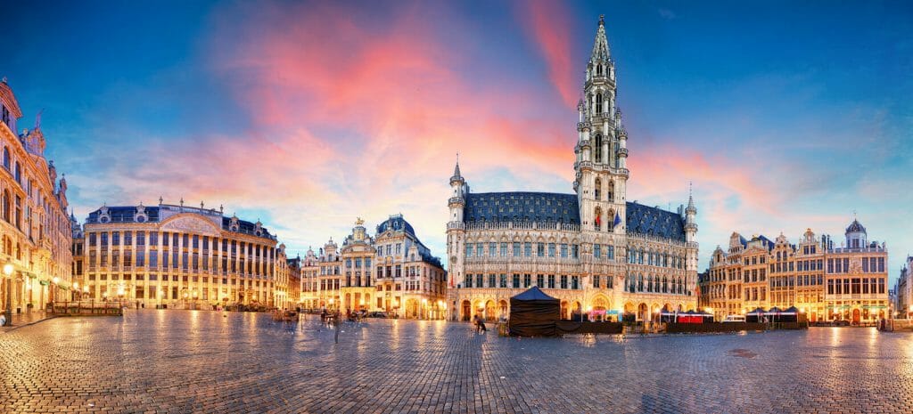 Brussels - panorama of Grand place at sunrise, Belgium - Things to do in Brussels