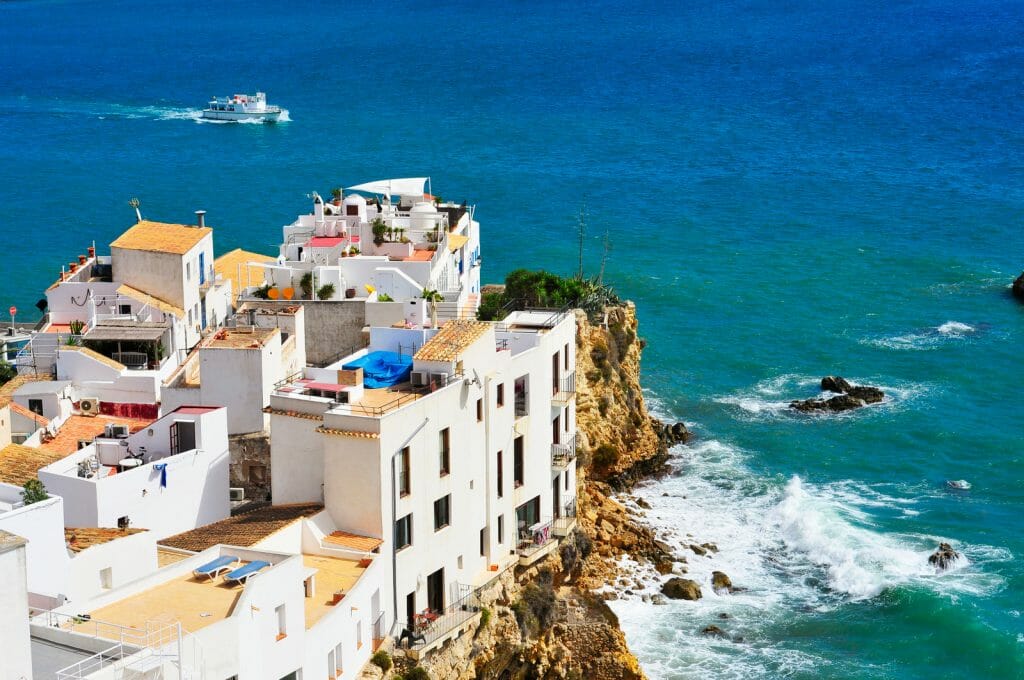View of Sa Penya District in Ibiza Town, Balearic Islands, Spain