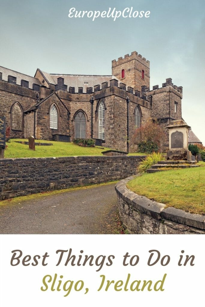 Article Pin: Photo of Sligo Abbey on top, text on white background: "Best Things to do in Sligo, Ireland