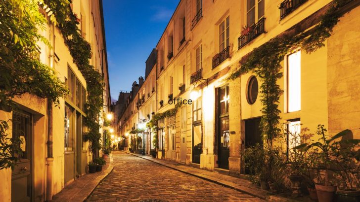 quiet street in Paris 11th Arrondissement at night